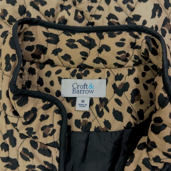 Croft & Borrow Cheetah Print Quilted Puffer Vest - Picture 6 of 6